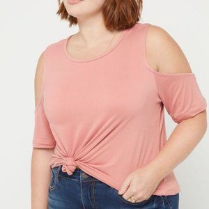 NEW pink  t shirt top plus size 2xl cutout sleeve